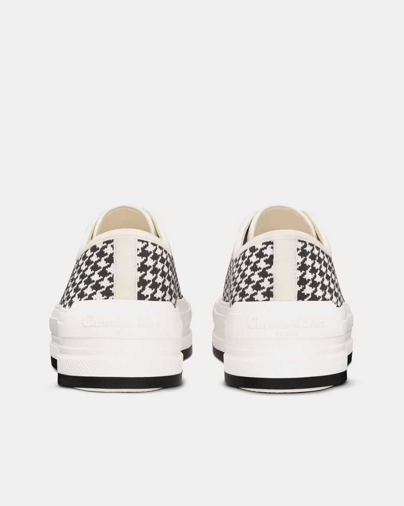 Dior Walk'n'Dior Platform Black and White Micro-Houndstooth Embroidered Cotton Low Top Sneakers - 4