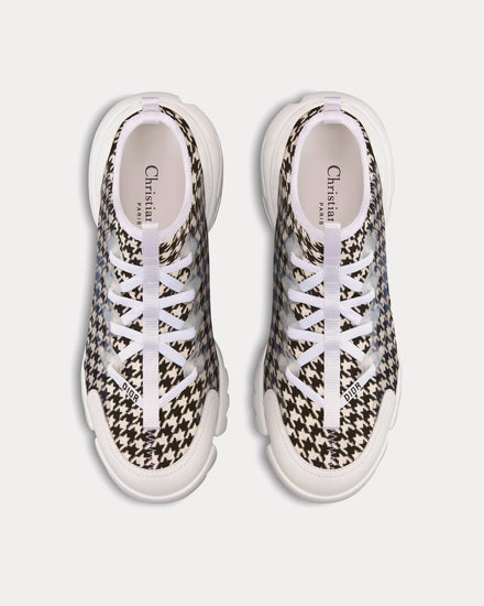Dior D-Connect Black and White Technical Fabric with Micro-Houndstooth Print Low Top Sneakers - 2