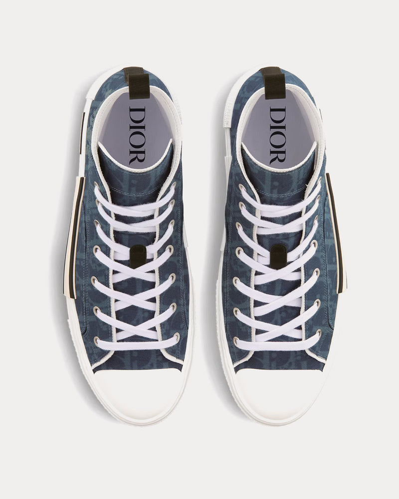 Blue Dior Oblique Dior Sneakers Bleu High Top Dior Chaussure Bleu - Main Image