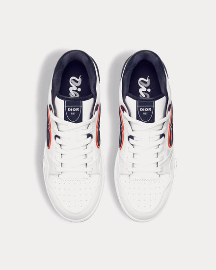 Dior x Kaws B57 Smooth Calfskin & Suede White / Navy Low Top Sneakers - 2