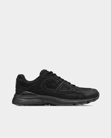 Dior x Stone Island B30 Limited & Numbered Edition Black Technical Mesh and Black Dyed Cotton Low Top Sneakers
