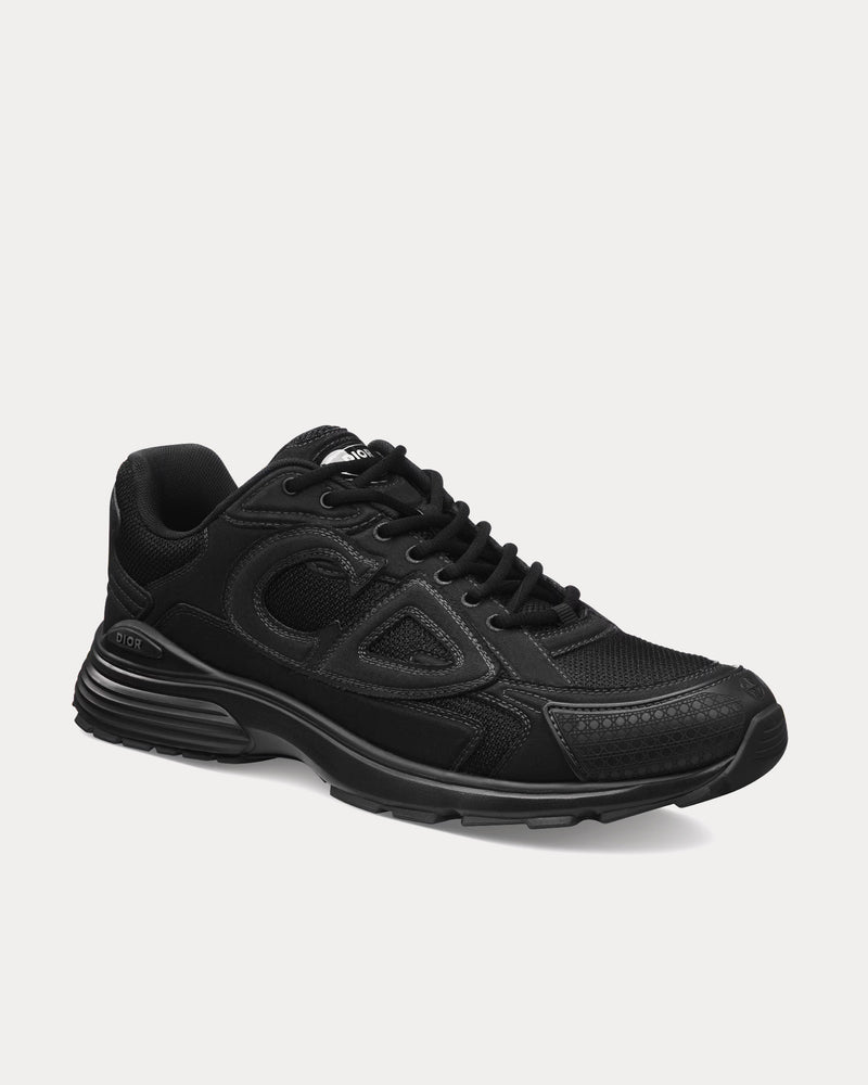 Dior x Stone Island B30 Limited & Numbered Edition Black Technical Mesh and Black Dyed Cotton Low Top Sneakers - 3