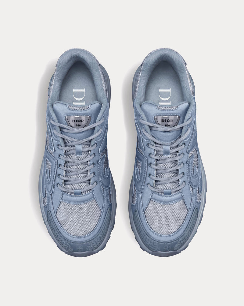 Dior x Stone Island B30 Limited & Numbered Edition Blue Technical Mesh and Blue Dyed Cotton Low Top Sneakers - 2