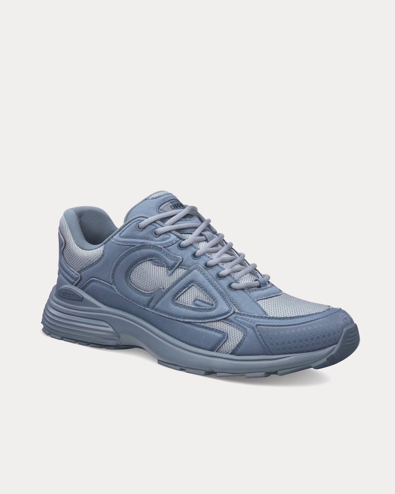Dior x Stone Island B30 Limited & Numbered Edition Blue Technical Mesh and Blue Dyed Cotton Low Top Sneakers - 3