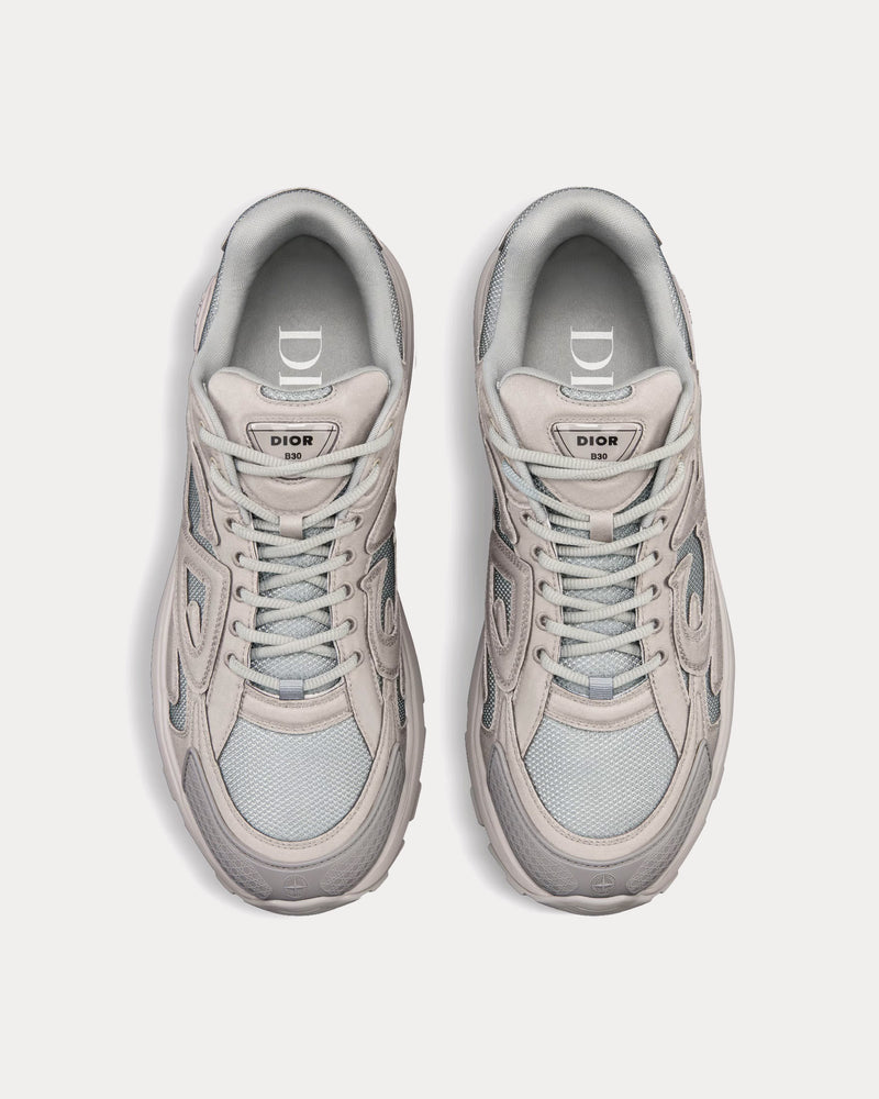 Dior x Stone Island B30 Limited & Numbered Edition Gray Technical Mesh and Gray Dyed Cotton Low Top Sneakers - 2
