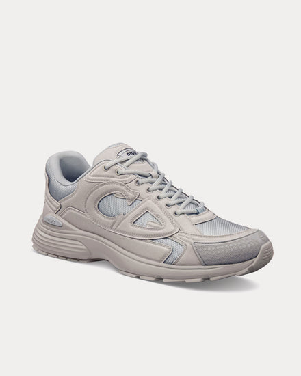 Dior x Stone Island B30 Limited & Numbered Edition Gray Technical Mesh and Gray Dyed Cotton Low Top Sneakers - 3