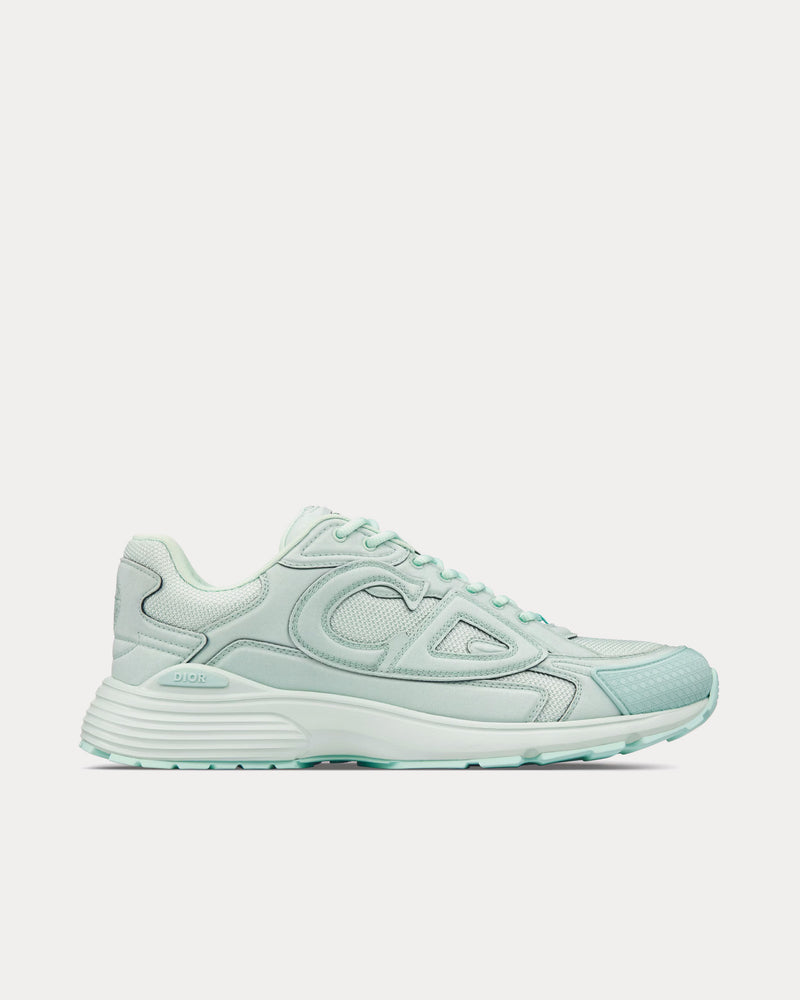 Dior x Stone Island B30 Limited & Numbered Edition Light Green Technical Mesh and Light Green Dyed Cotton Low Top Sneakers - 1