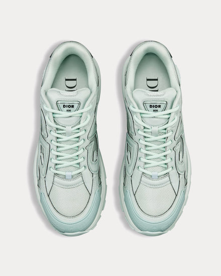Dior x Stone Island B30 Limited & Numbered Edition Light Green Technical Mesh and Light Green Dyed Cotton Low Top Sneakers - 2