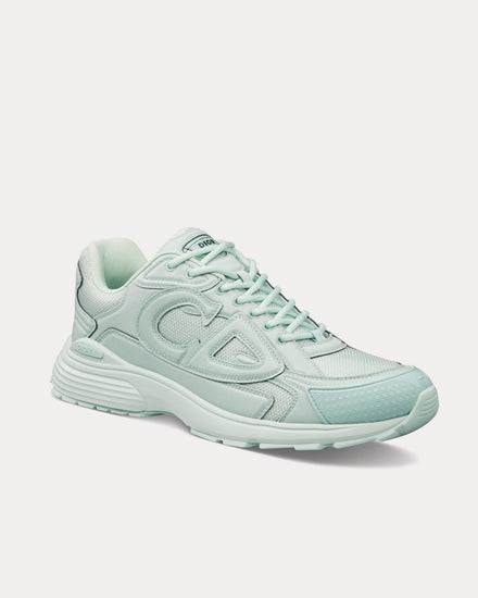 Dior x Stone Island B30 Limited & Numbered Edition Light Green Technical Mesh and Light Green Dyed Cotton Low Top Sneakers - 3