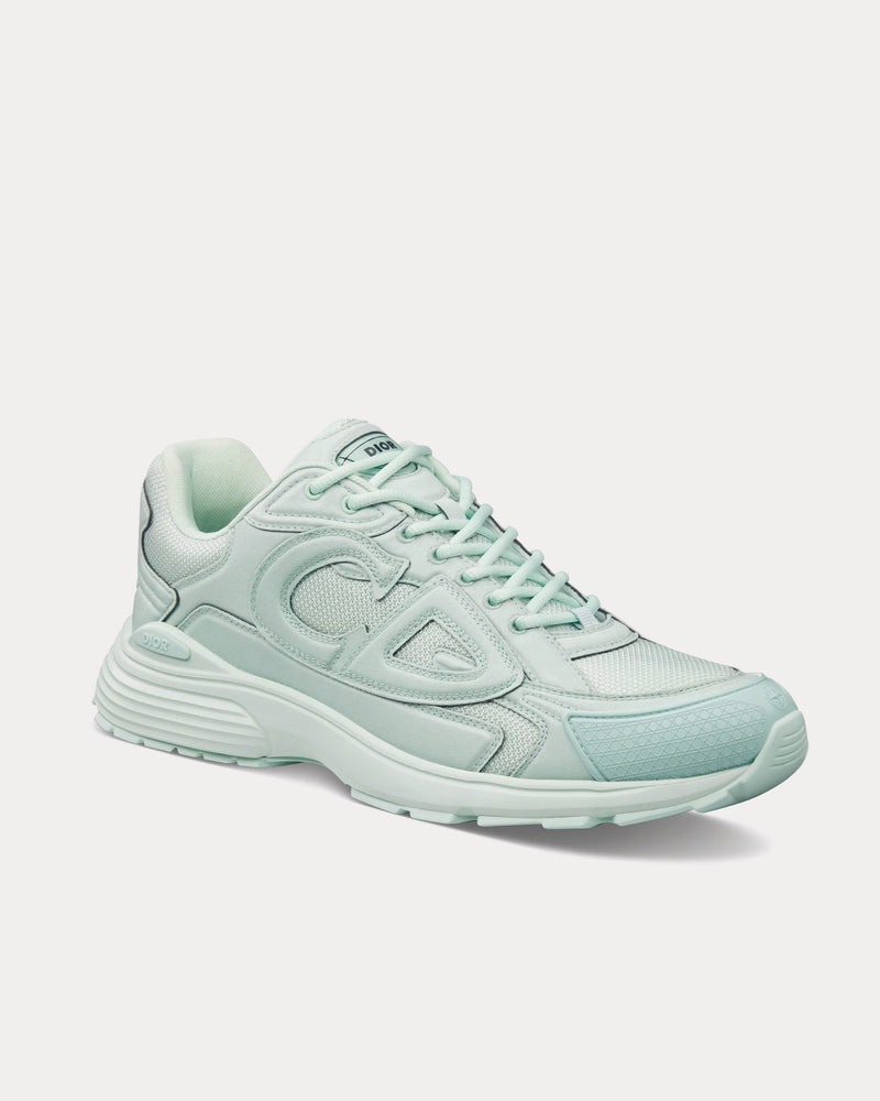 Dior x Stone Island B30 Limited & Numbered Edition Light Green Technical Mesh and Light Green Dyed Cotton Low Top Sneakers - 3