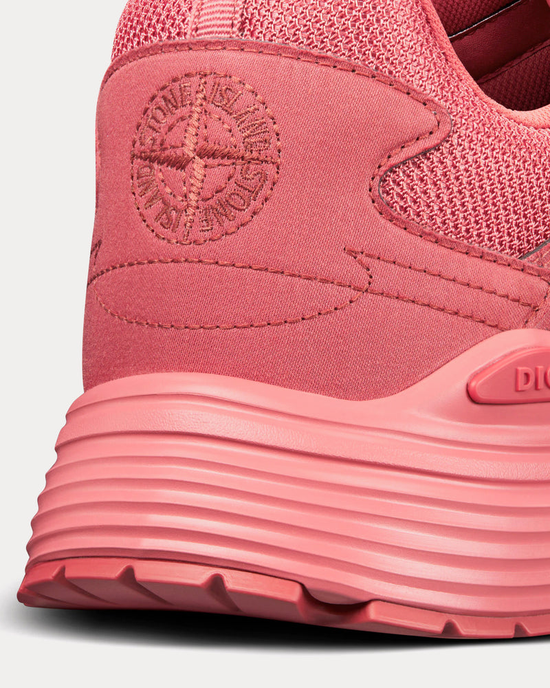 Dior x Stone Island B30 Limited & Numbered Edition Red Technical Mesh and Red Dyed Cotton Low Top Sneakers - 4