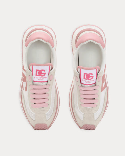 Dolce & Gabbana DG Cushion Mixed Material Pink Low Top Sneakers - 2