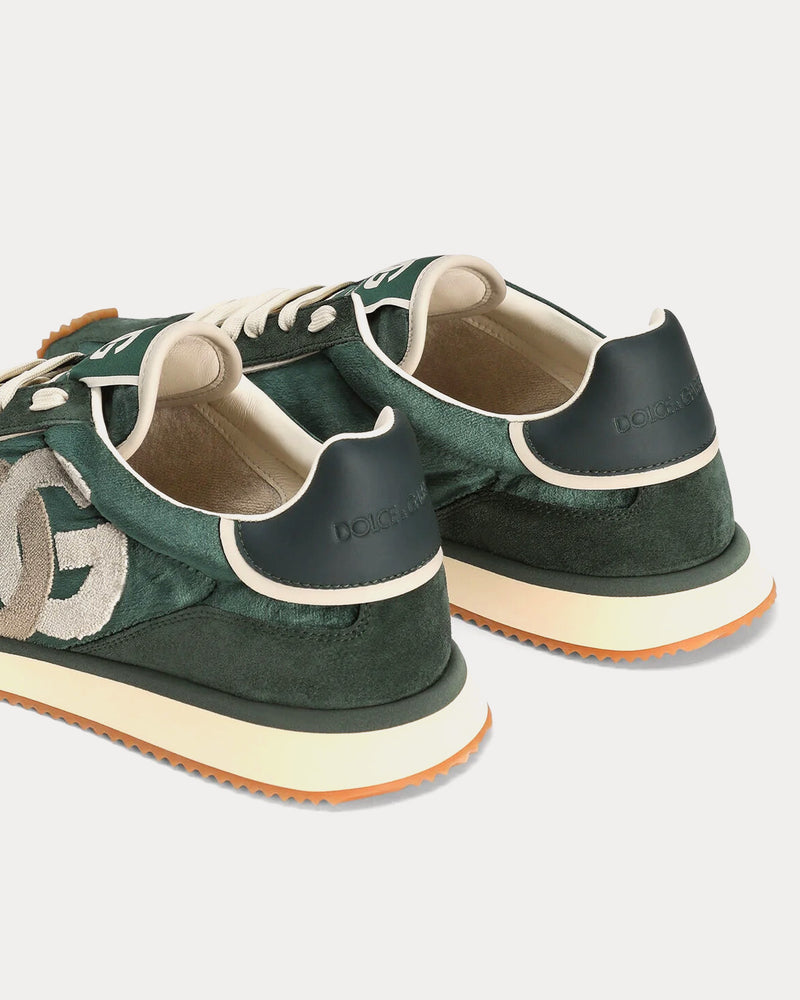 Dolce & Gabbana DG Cushion Velvet & Calfskin Green Low Top Sneakers - 3