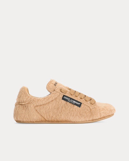 Dolce & Gabbana Portofino Soft Alpaca Beige Low Top Sneakers - 1