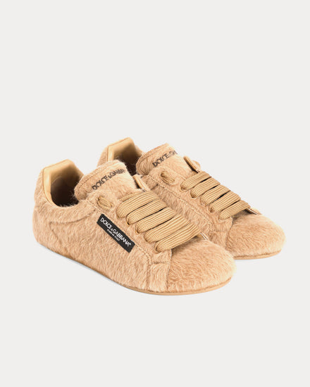 Dolce & Gabbana Portofino Soft Alpaca Beige Low Top Sneakers - 2