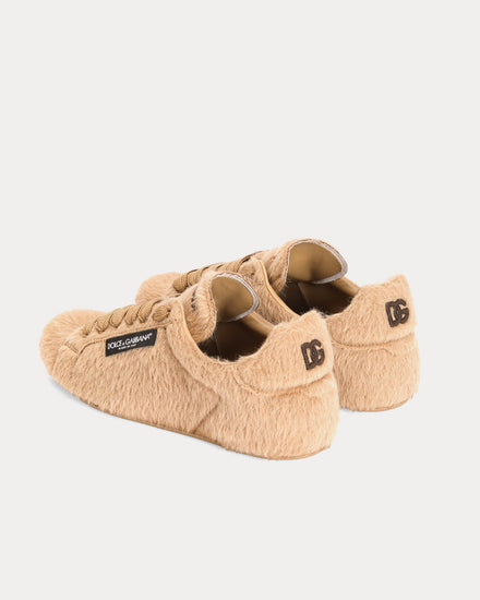 Dolce & Gabbana Portofino Soft Alpaca Beige Low Top Sneakers - 3