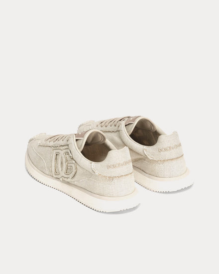 Dolce & Gabbana DG Cushion Cotton & Linen Beige Low Top Sneakers - 3