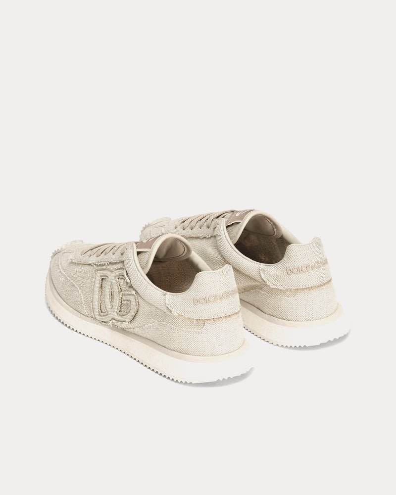 Dolce & Gabbana DG Cushion Cotton & Linen Beige Low Top Sneakers - 3