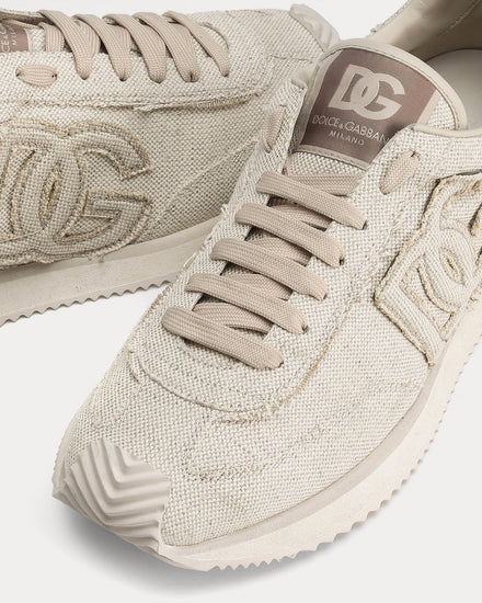 Dolce & Gabbana DG Cushion Cotton & Linen Beige Low Top Sneakers - 4