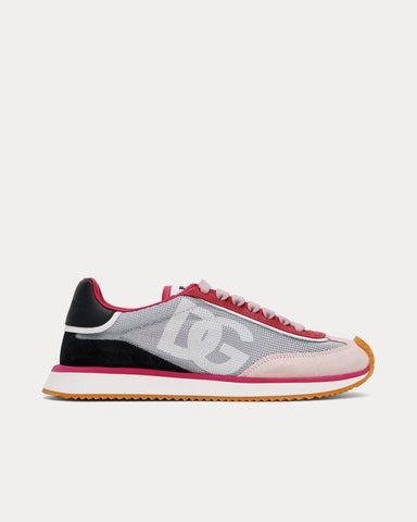 Dolce & Gabbana DG Cushion Mixed Material Grey / Pink Low Top Sneakers