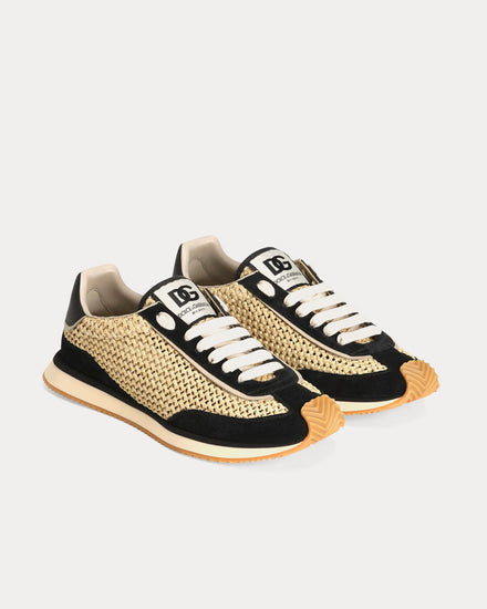 Dolce & Gabbana DG Cushion Mixed Material Black / Beige Low Top Sneakers - 2