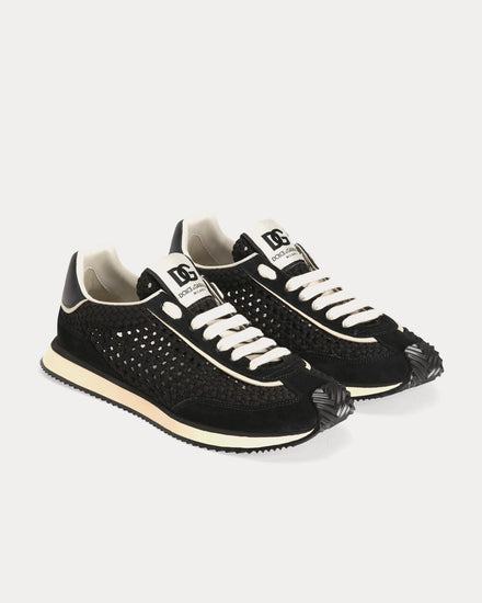 Dolce & Gabbana DG Cushion Mixed Material Black Low Top Sneakers - 2