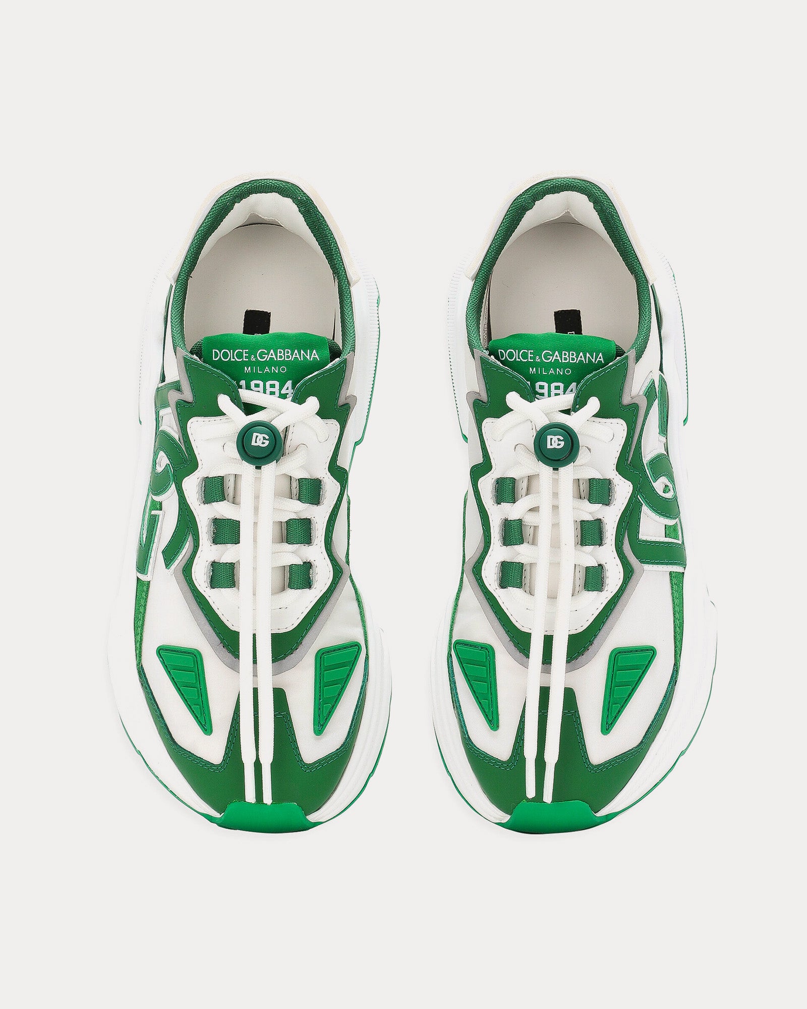Dolce & Gabbana - Daymaster White / Green Low Top Sneakers