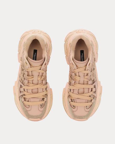 Dolce & Gabbana Airmaster Mixed Materials Beige Low Top Sneakers - 2