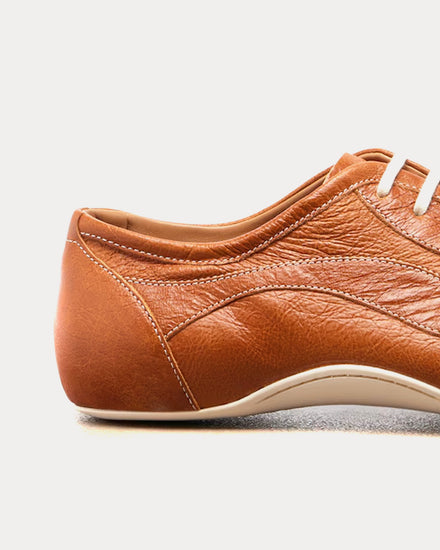 Dries Van Noten Climbing Ballerina Embellished Leather Cognac Low Top Sneakers - 4