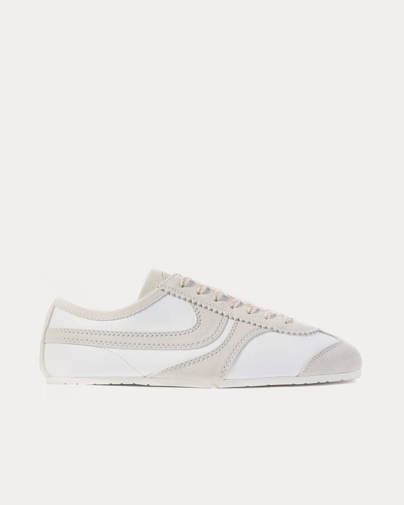 Dries Van Noten Dustin Suede-Trimmed White Low Top Sneakers - 1