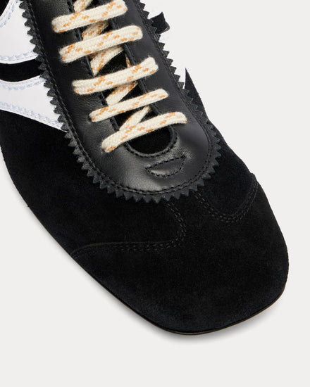 Dries Van Noten 65 Suede Black / White High Heel Mules - 4