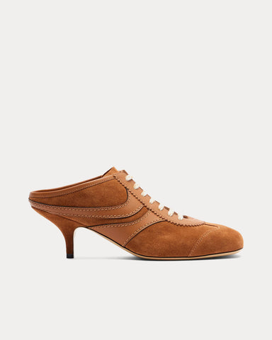 Dries Van Noten 65 Suede Brown High Heel Mules