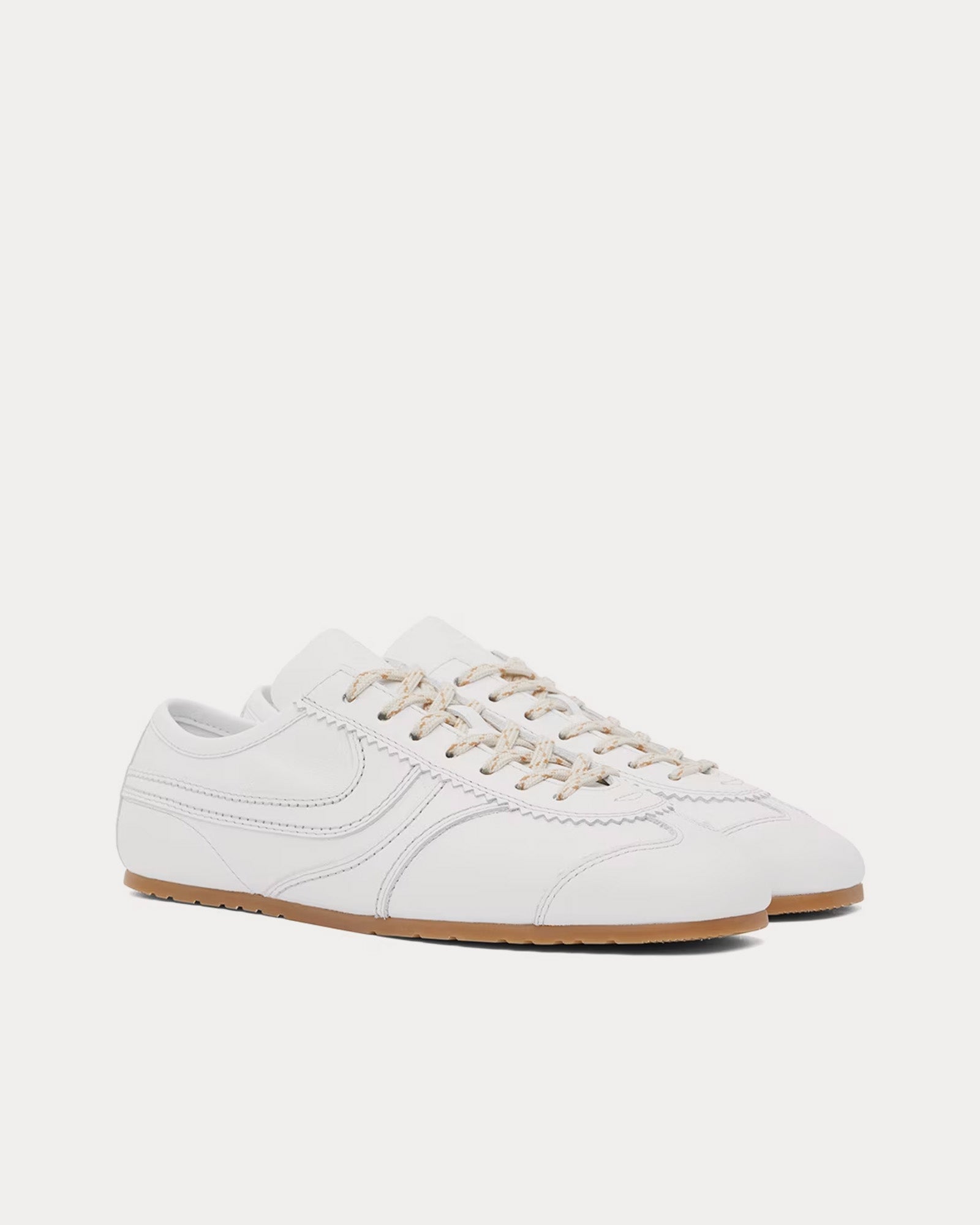 Dries Van Noten - 70's Suede White Low Top Sneakers