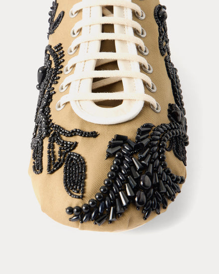 Dries Van Noten Women's Climbing Ballerina Embroidered Camel Low