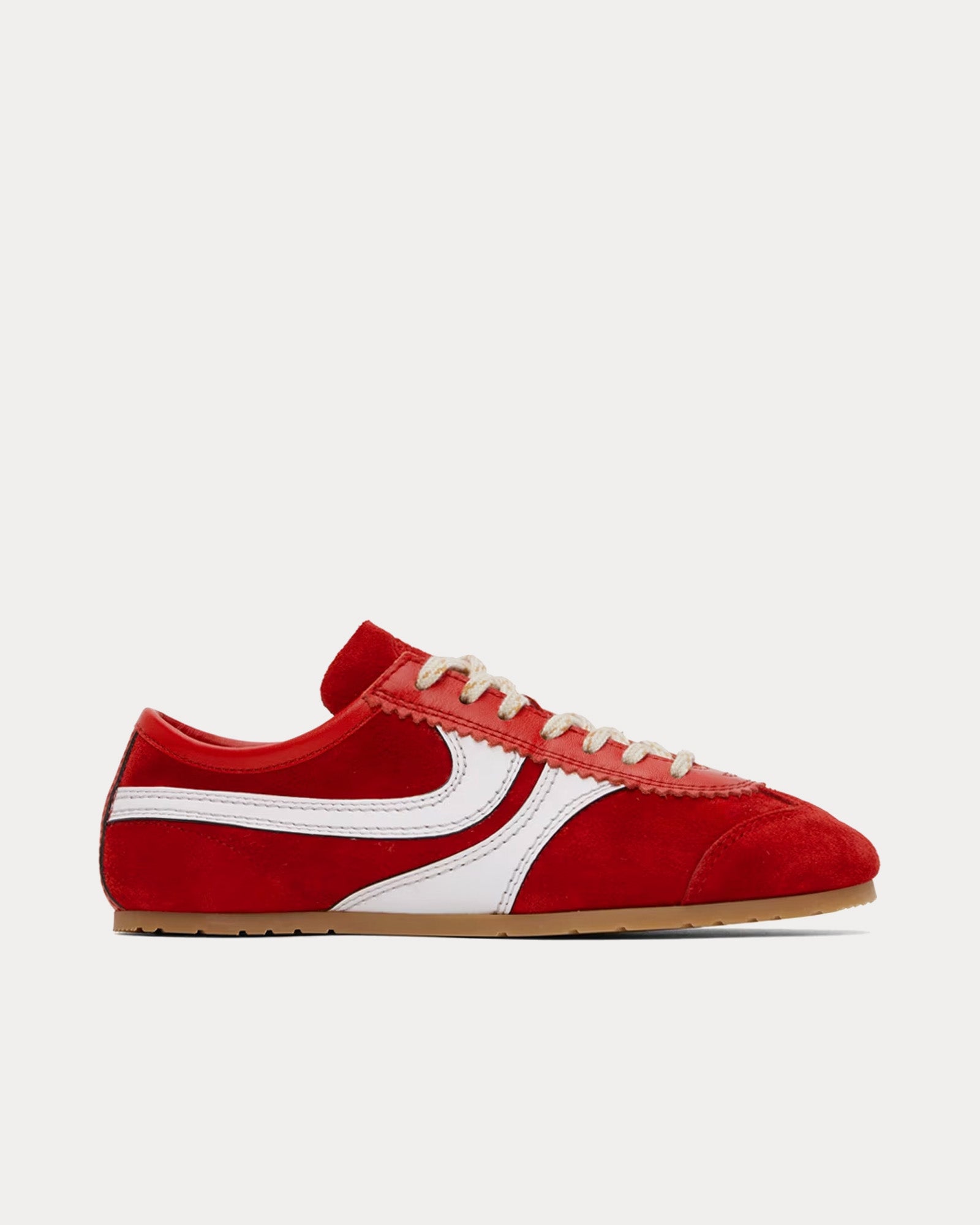 Dries Van Noten - 70's Suede Red Low Top Sneakers