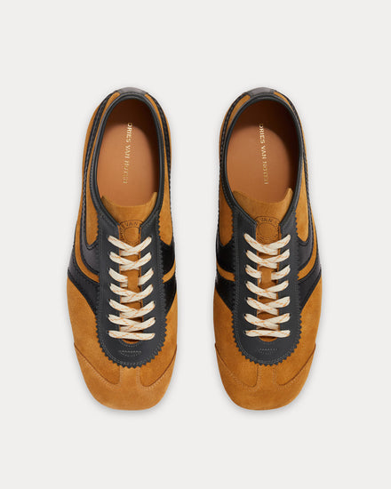 Dries Van Noten Dustin Suede Leather Brown / Black Low Top Sneakers - 2