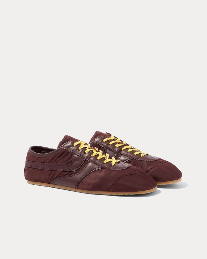 Dries Van Noten Dustin Leather-Trimmed Shell Burgundy Low Top Sneakers - 3