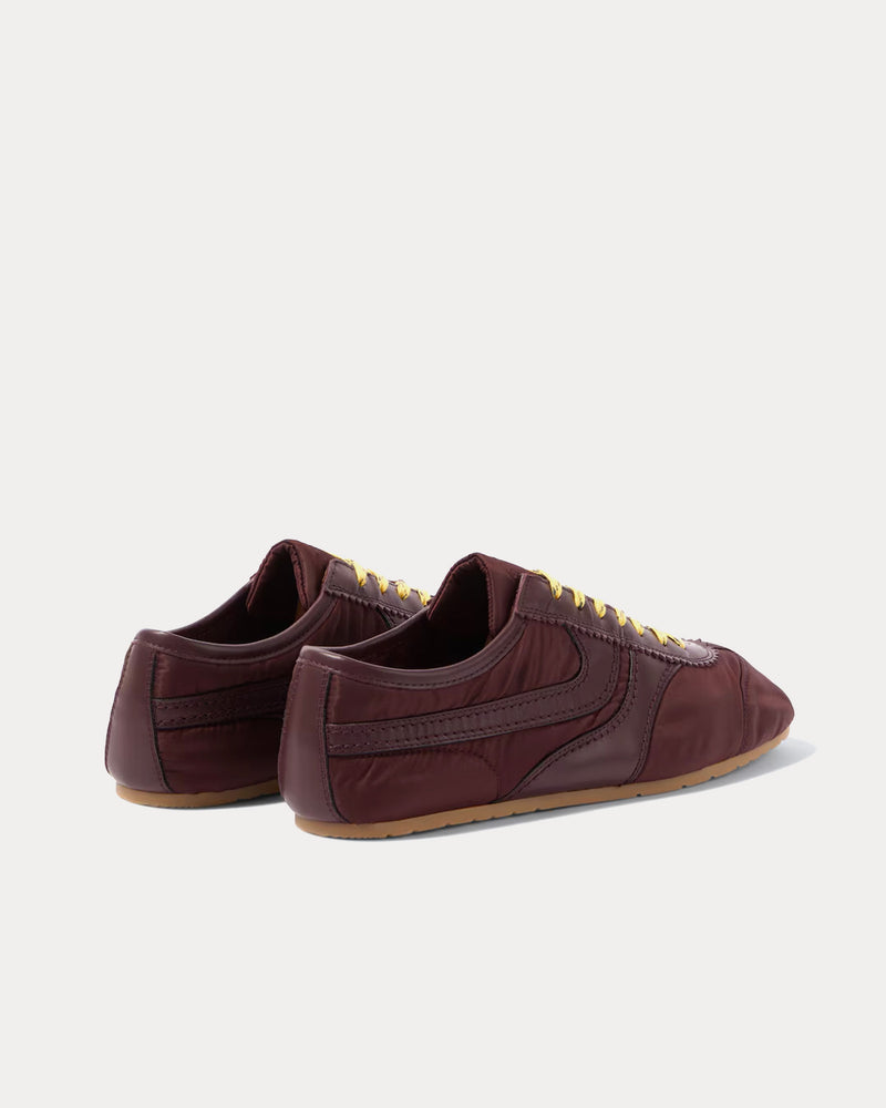 Dries Van Noten Dustin Leather-Trimmed Shell Burgundy Low Top Sneakers - 4