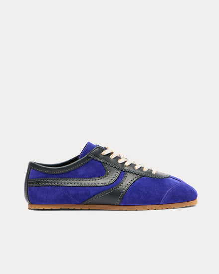 Dries Van Noten Dustin Suede Leather Dark Purple Low Top Sneakers - 1