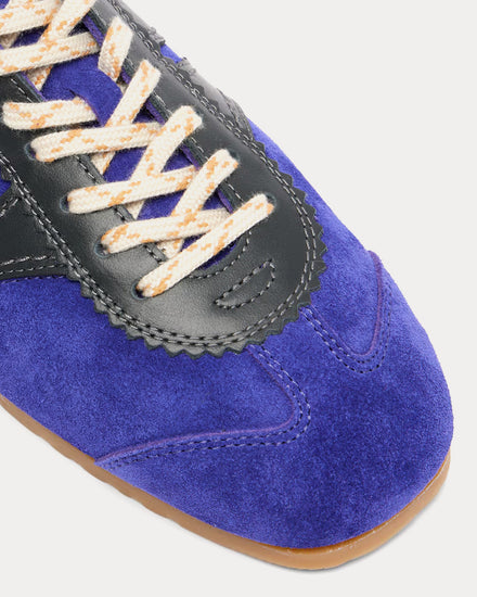 Dries Van Noten Dustin Suede Leather Dark Purple Low Top Sneakers - 4