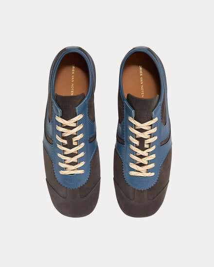 Dries Van Noten Dustin Suede Leather Grey / Blue Low Top Sneakers - 2
