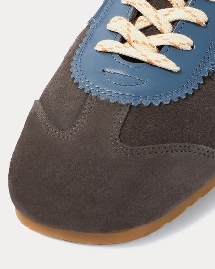 Dries Van Noten Dustin Suede Leather Grey / Blue Low Top Sneakers - 5