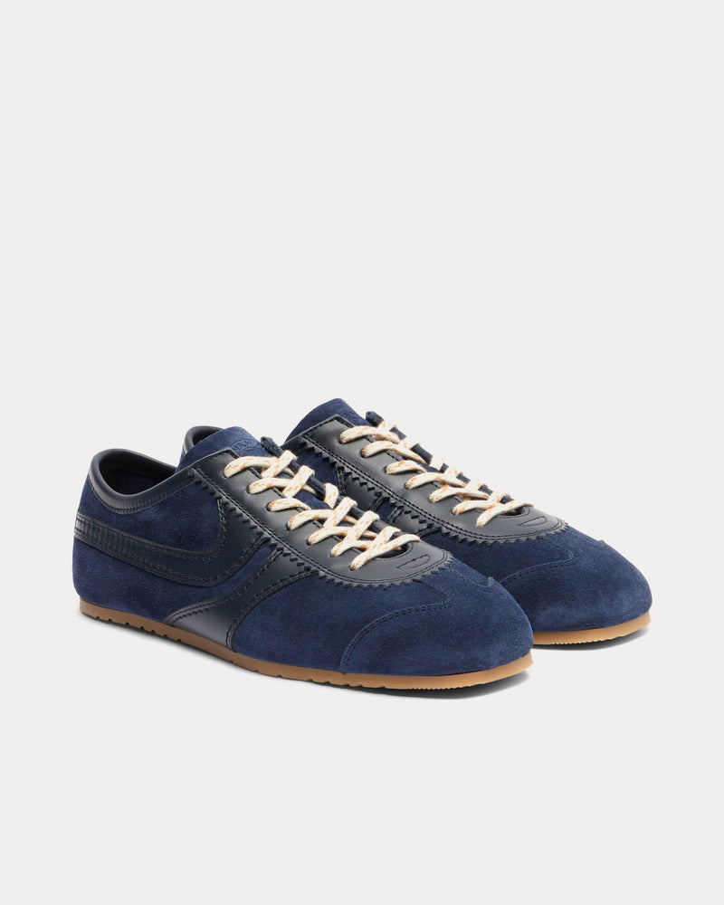 Dries Van Noten Dustin Suede Leather Navy Blue Low Top Sneaker - 2
