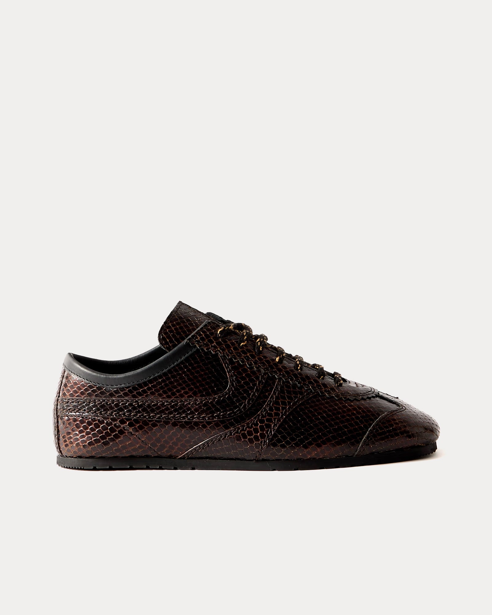 Dries Van Noten Women's Dustin Snakeskin Printed Leather Dark