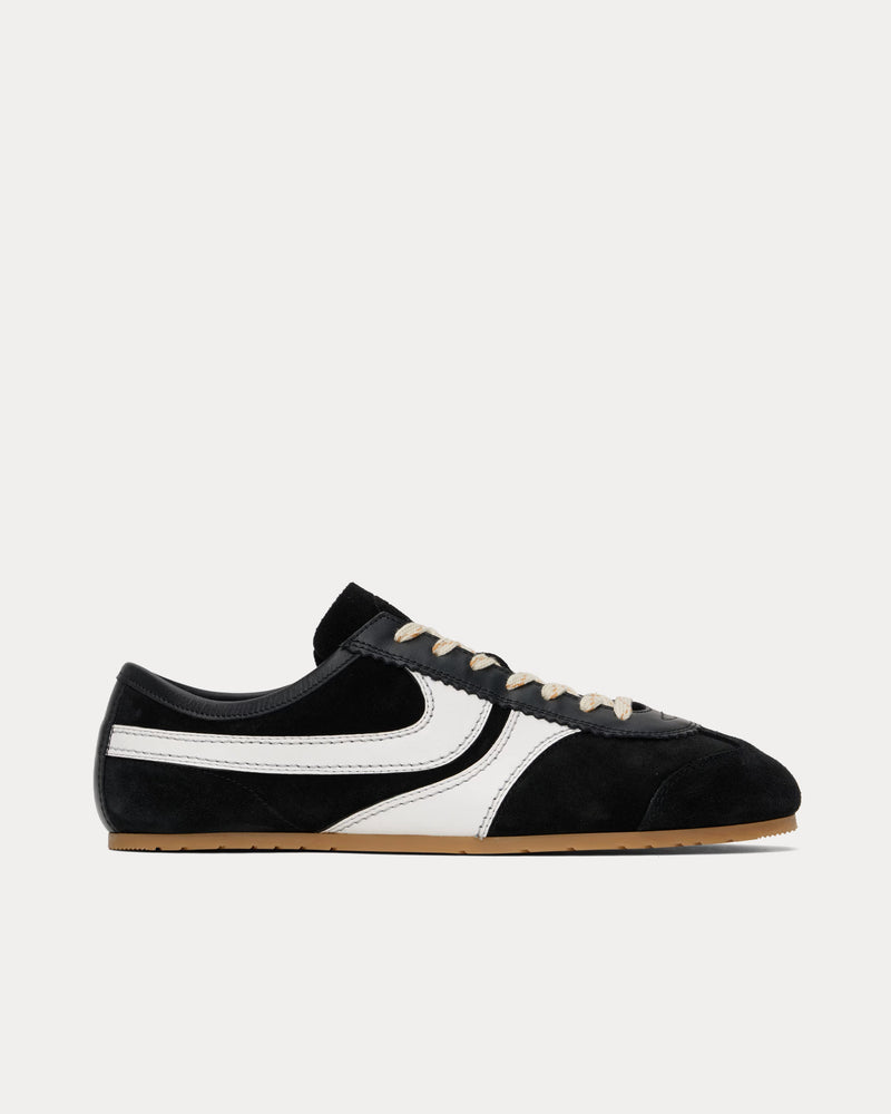 Dries Van Noten Dustin Suede Leather Black Low Top Sneakers - 1