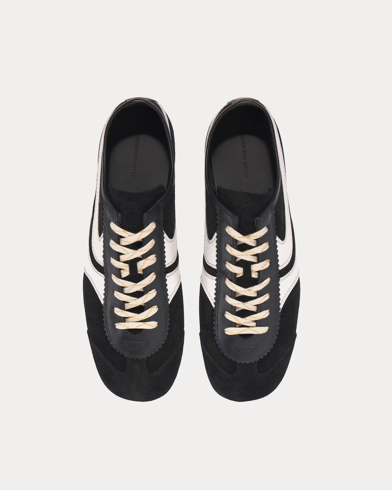 Dries Van Noten Dustin Suede Leather Black Low Top Sneakers - 2