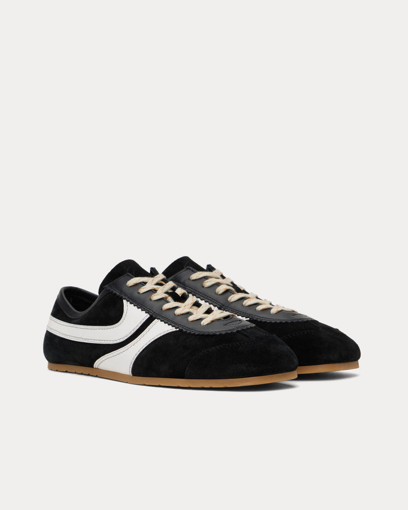 Dries Van Noten Dustin Suede Leather Black Low Top Sneakers - 3