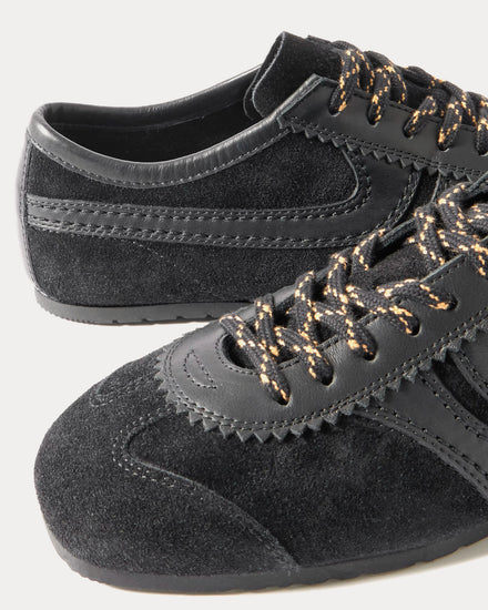 Dries Van Noten Dustin Suede Leather Black Low Top Sneakers - 3