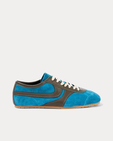 Dries Van Noten Dustin Suede Leather Blue Low Top Sneakers