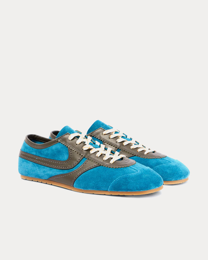 Dries Van Noten Dustin Suede Leather Blue Low Top Sneakers - 3